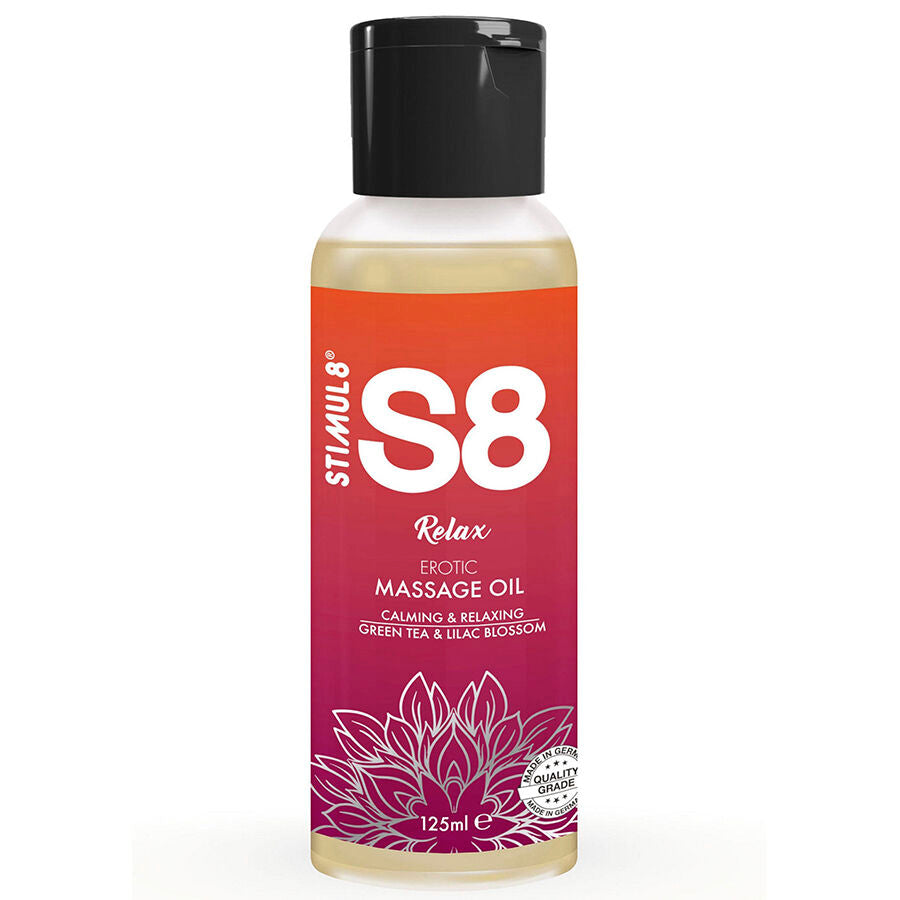 STIMUL8 – S8 Relax Massageöl mit Grüntee-Duft, 125 ml
