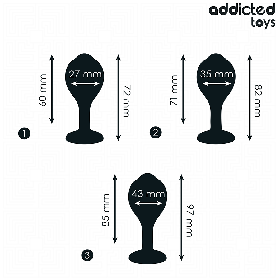 ADDICTED TOYS – Analplug-Set mit Schmucksteinen, 3 Stück