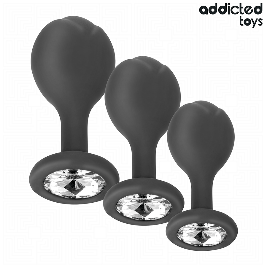 ADDICTED TOYS – Analplug-Set mit Schmucksteinen, 3 Stück