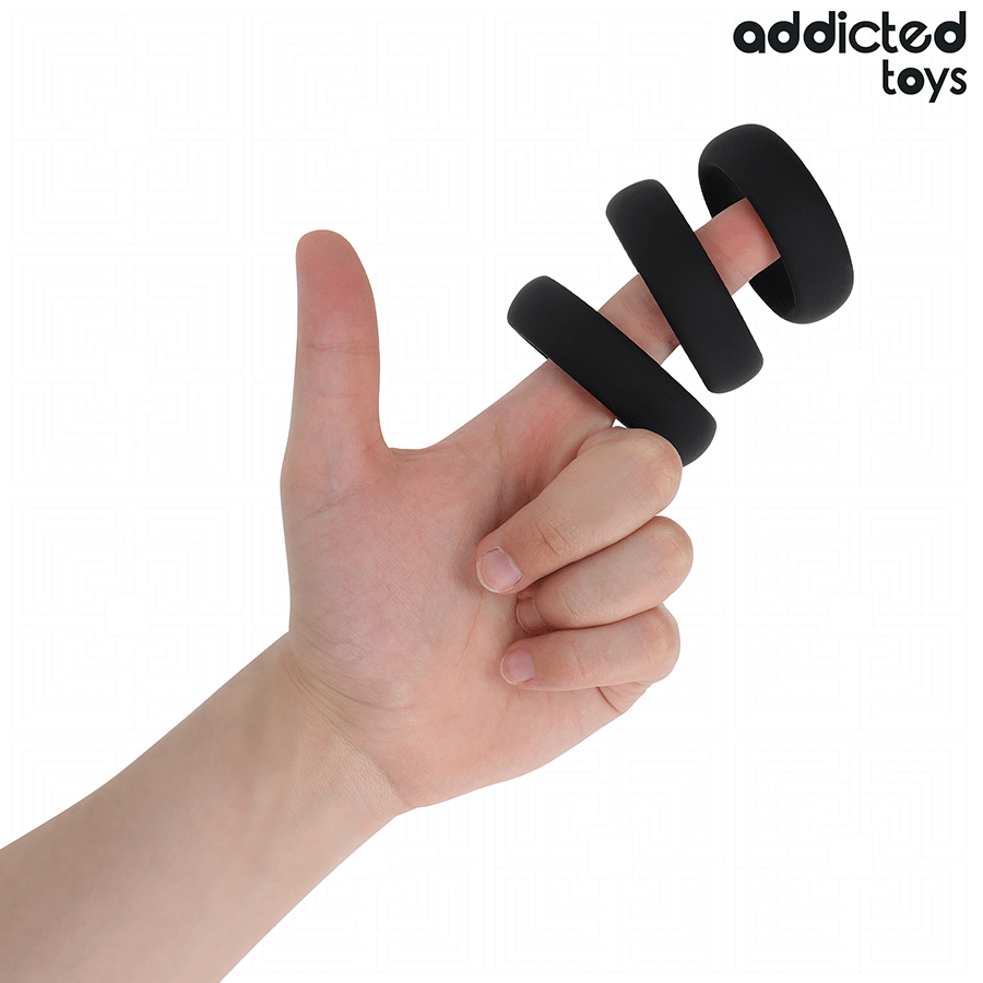 ADDICTED TOYS – Set mit flachen Silikon-Penisringen