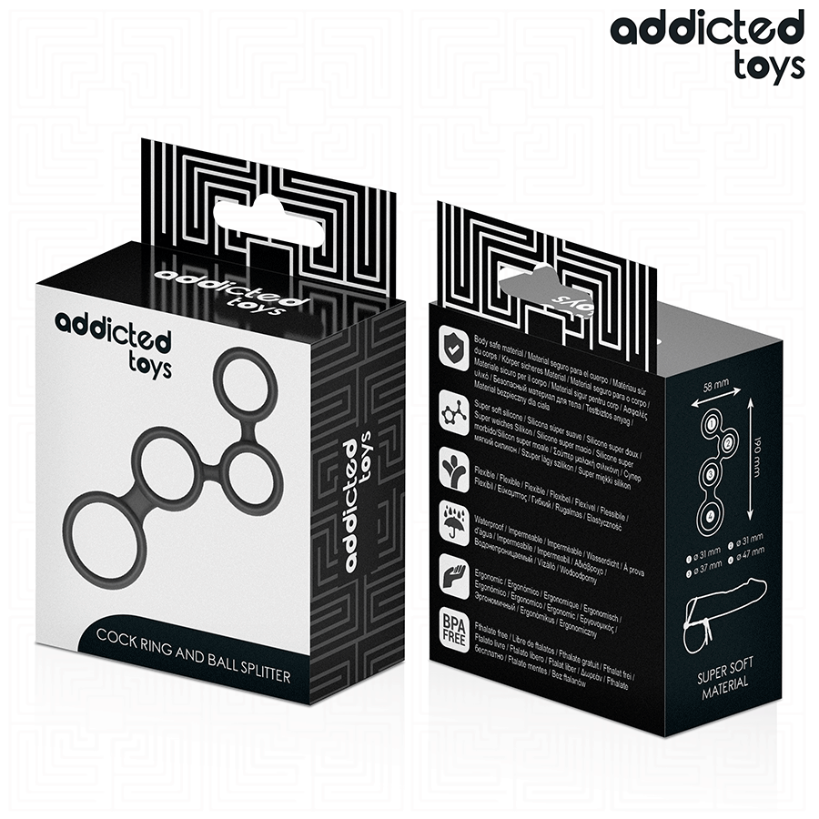 ADDICTED TOYS - PENISRING MIT TEILERN FÜR HODEN