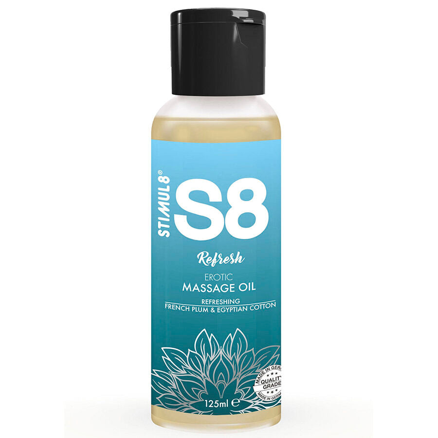 STIMUL8 – S8 Refresh Massageöl mit Baumwollduft, 125 ml