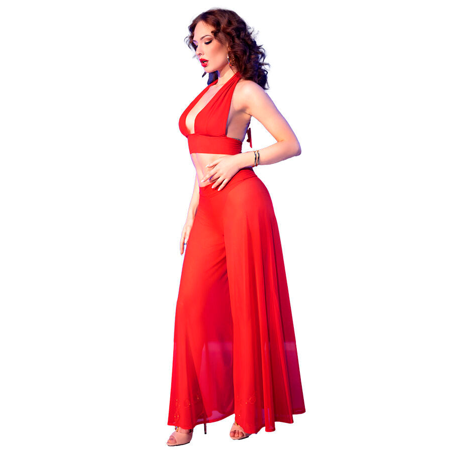 CHILIROSE – CR 4857 Rotes Top- Und Hosenset, Grösse S