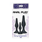 TOYJOY - Anal Play Curvy Companions Analplug-Set, 3 Stück, Schwarz