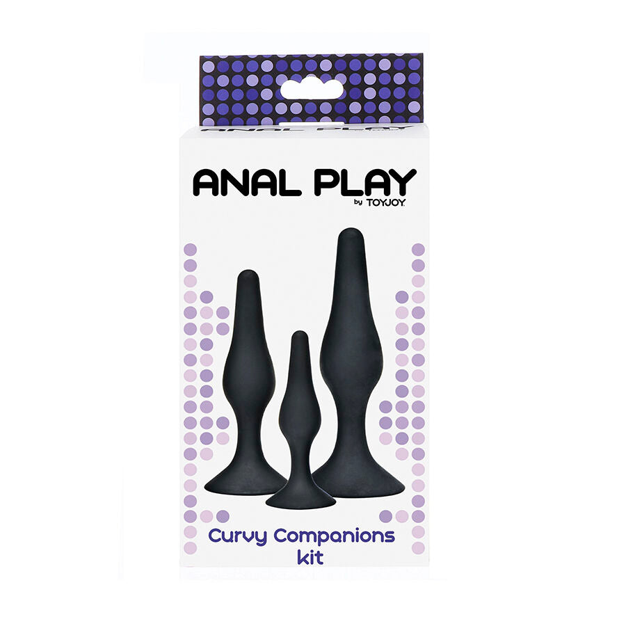 TOYJOY - Anal Play Curvy Companions Analplug-Set, 3 Stück, Schwarz
