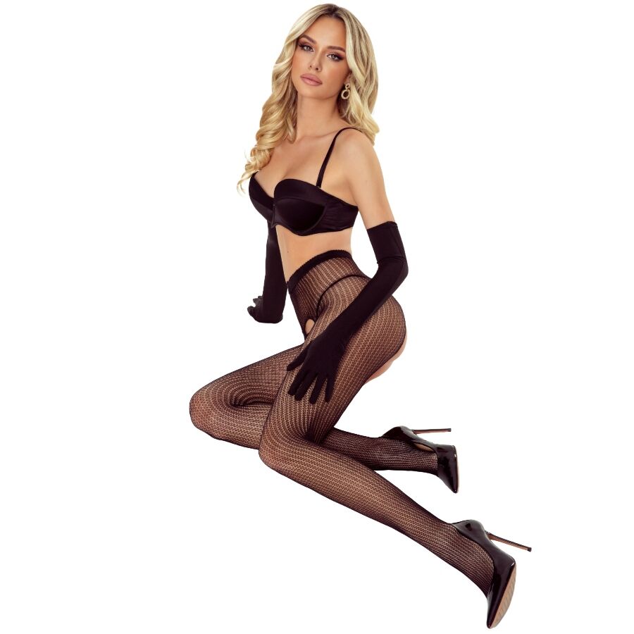 PASSION – Tiopen 038 Strumpfhose, Schwarz, Größe 1/2
