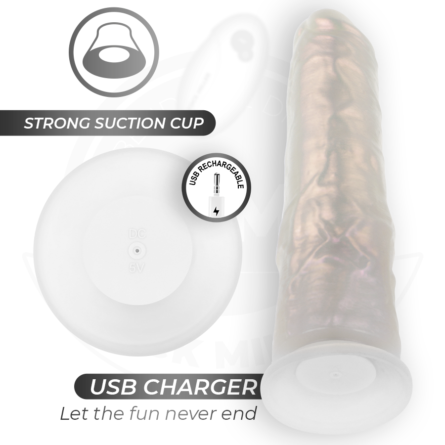 COCK MILLER - DILDO MIT SAUGNÄPFEN, LICHTERN UND VIBRATION MIT FERNBEDIENUNG WEISS 20,5 CM