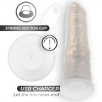 COCK MILLER - DILDO MIT SAUGNÄPFEN, LICHTERN UND VIBRATION MIT FERNBEDIENUNG WEISS 21,5 CM
