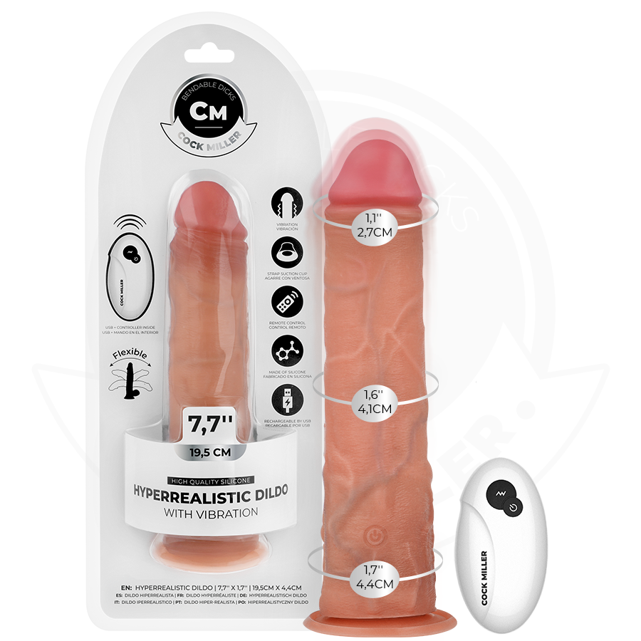 COCK MILLER – Realistischer vibrierender Dildo mit Saugnapf und Fernbedienung, 19,5 cm