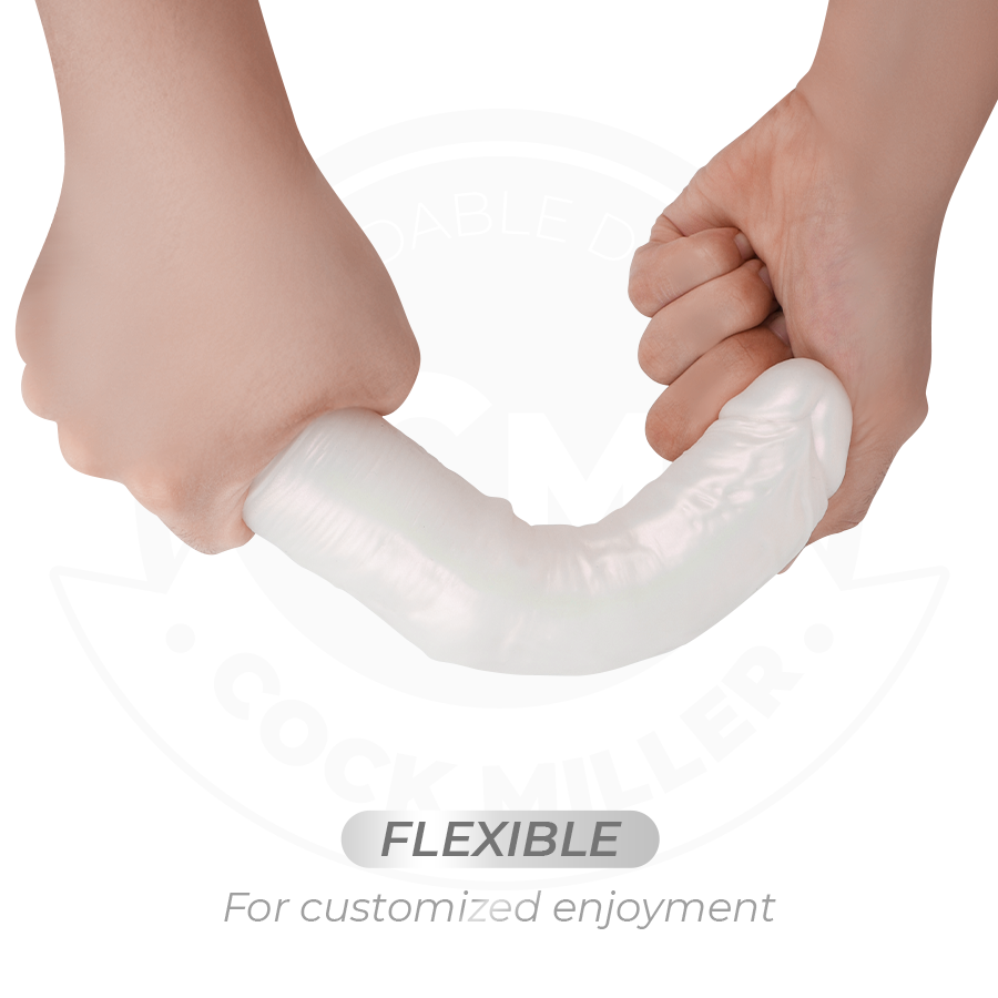COCK MILLER - DILDO MIT SAUGNÄPFEN, LICHTERN UND VIBRATION MIT FERNBEDIENUNG WEISS 19,5 CM
