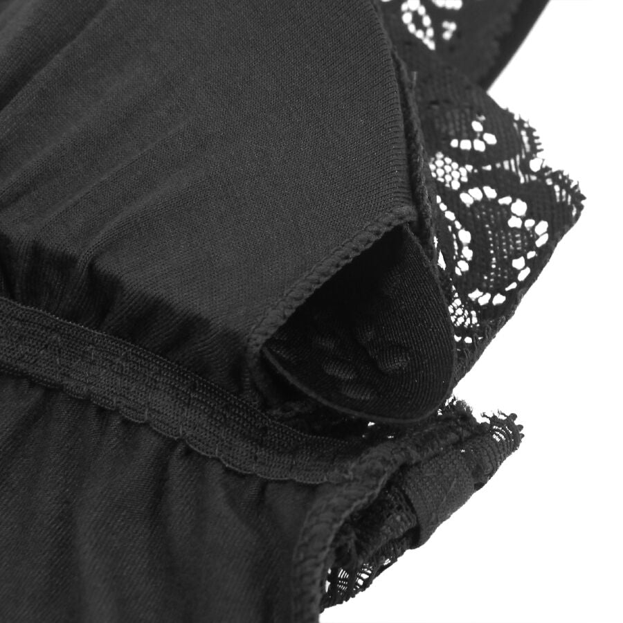 SUBBLIME – Schwarzer Body mit Blumen­spitzen­detail (S/M)