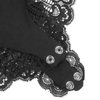 SUBBLIME – Schwarzer Body mit Blumen­spitzen­detail (S/M)
