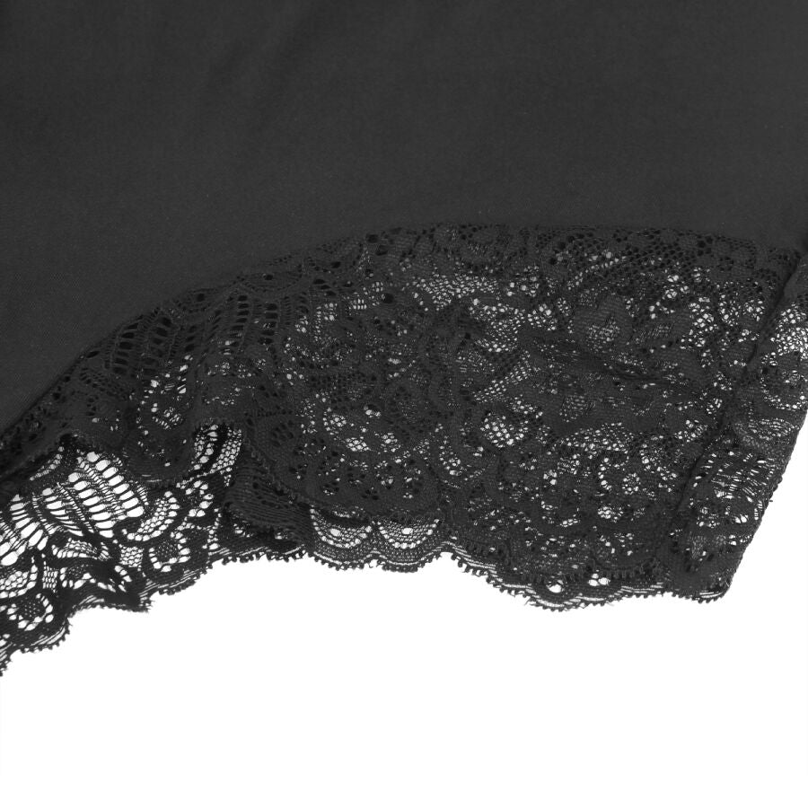 SUBBLIME – Schwarzer Body mit Blumen­spitzen­detail (S/M)