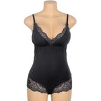 SUBBLIME – Schwarzer Body mit Blumen­spitzen­detail (L/XL)