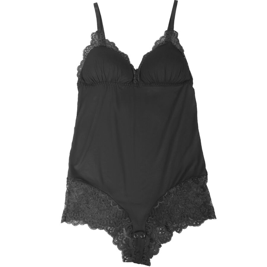 SUBBLIME – Schwarzer Body mit Blumen­spitzen­detail (L/XL)