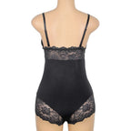 SUBBLIME – Schwarzer Body mit Blumen­spitzen­detail (L/XL)