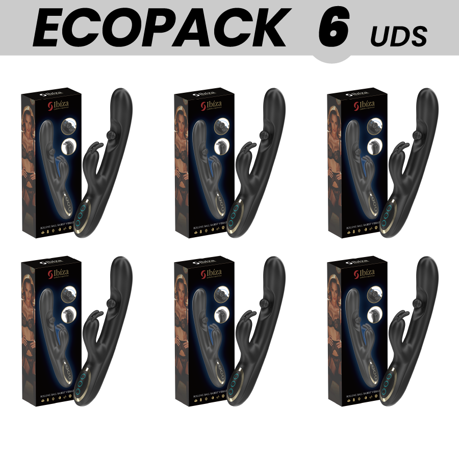 ECOPACKS – Ibiza Rabbit-Vibrator mit Massageperle, 6 Stück