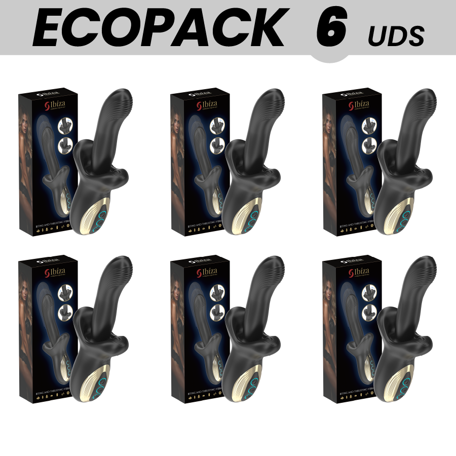 ECOPACKS 6 EINHEITEN - IBIZA LEISTUNGSST ARKER VIBRATOR MIT STOSS- UND BEISSEFFEKT