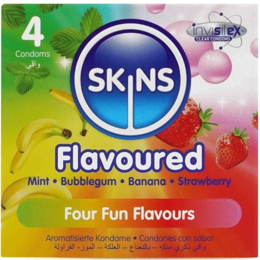 SKINS – Premium-Kondome Mit Verschiedenen Geschmacksrichtungen, 4Er-Pack