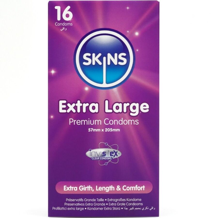 SKINS – Extra Grosse Premium-Kondome Packung 16