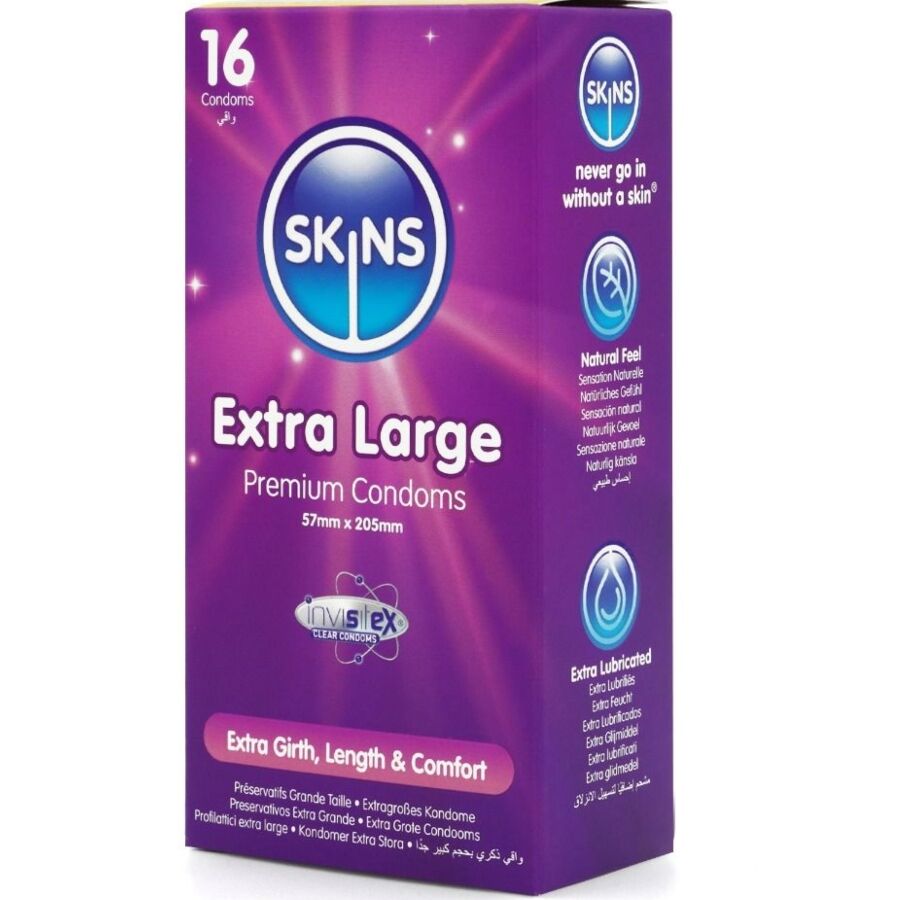 SKINS – Extra Grosse Premium-Kondome Packung 16