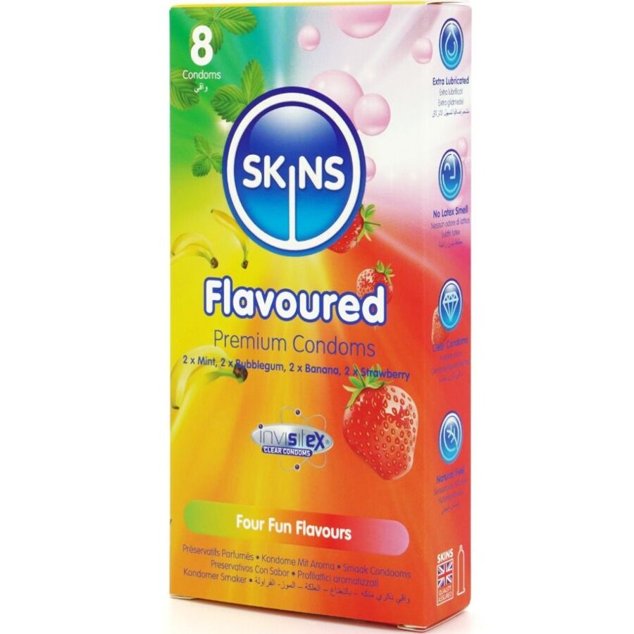 SKINS – Premium-Kondome Mit Verschiedenen Geschmacksrichtungen, 8Er-Pack