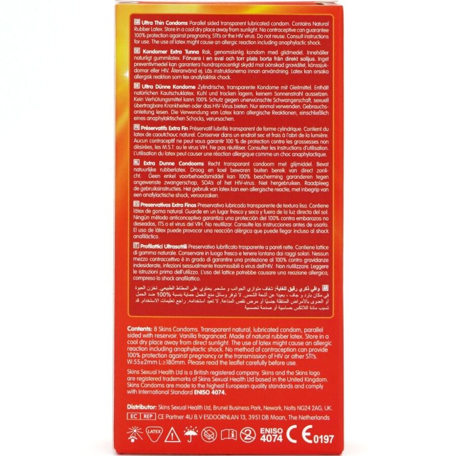 SKINS – Ultra Dünne Premium-Kondome Packung 8
