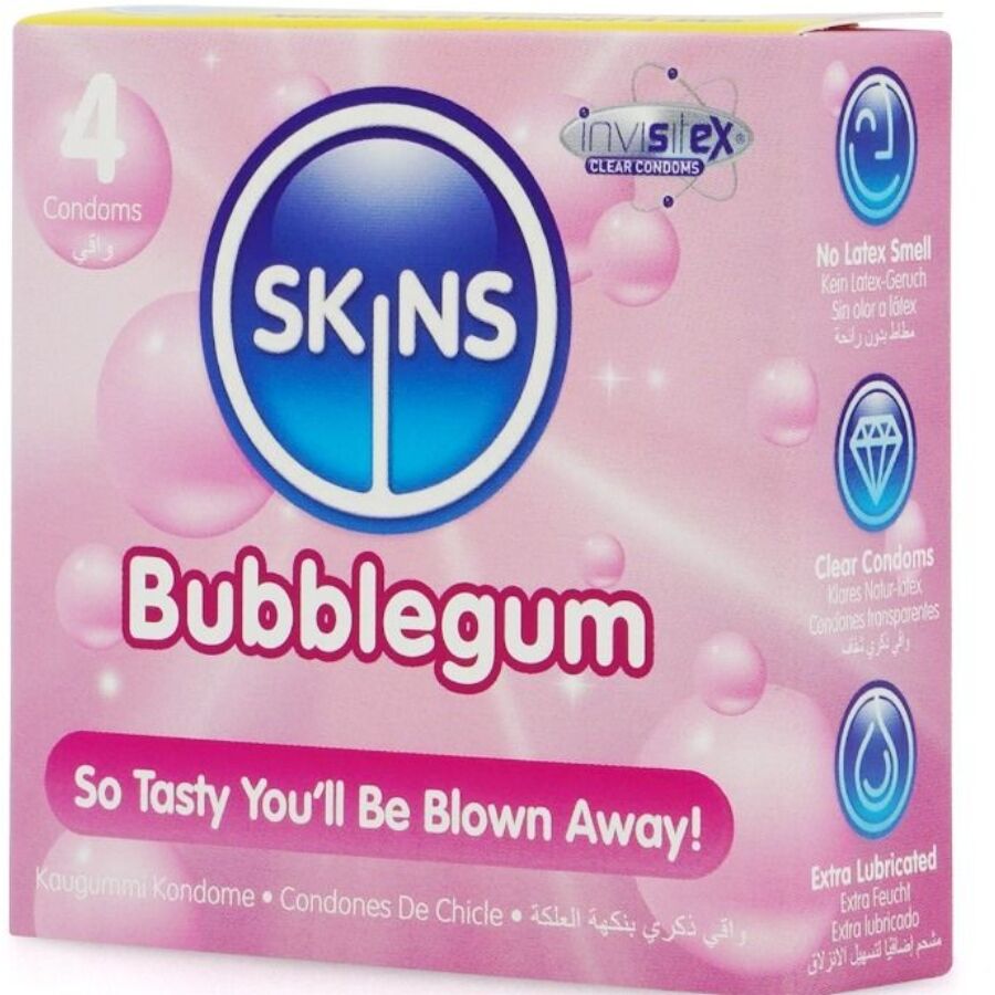 SKINS – Bubblegum Premium-Kondome Packung 4
