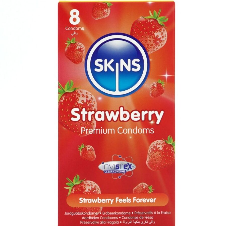 SKINS – Erdbeere Premium-Kondome Packung 8