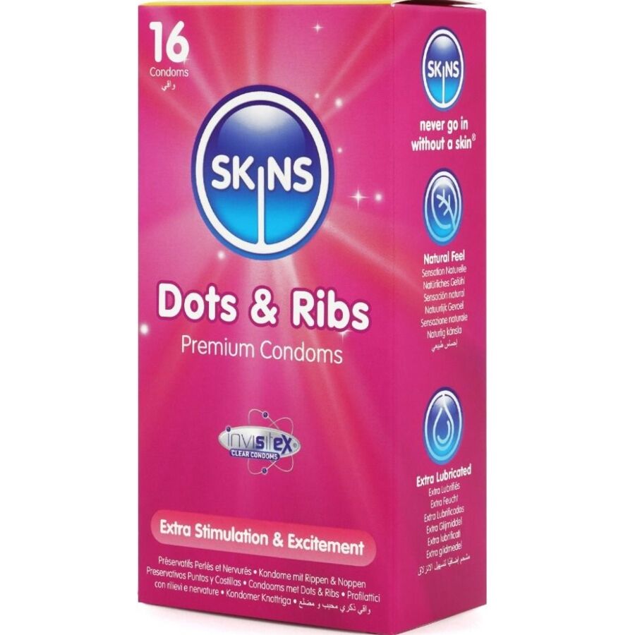 SKINS – Dots & Ribs Premium-Kondome Packung 16