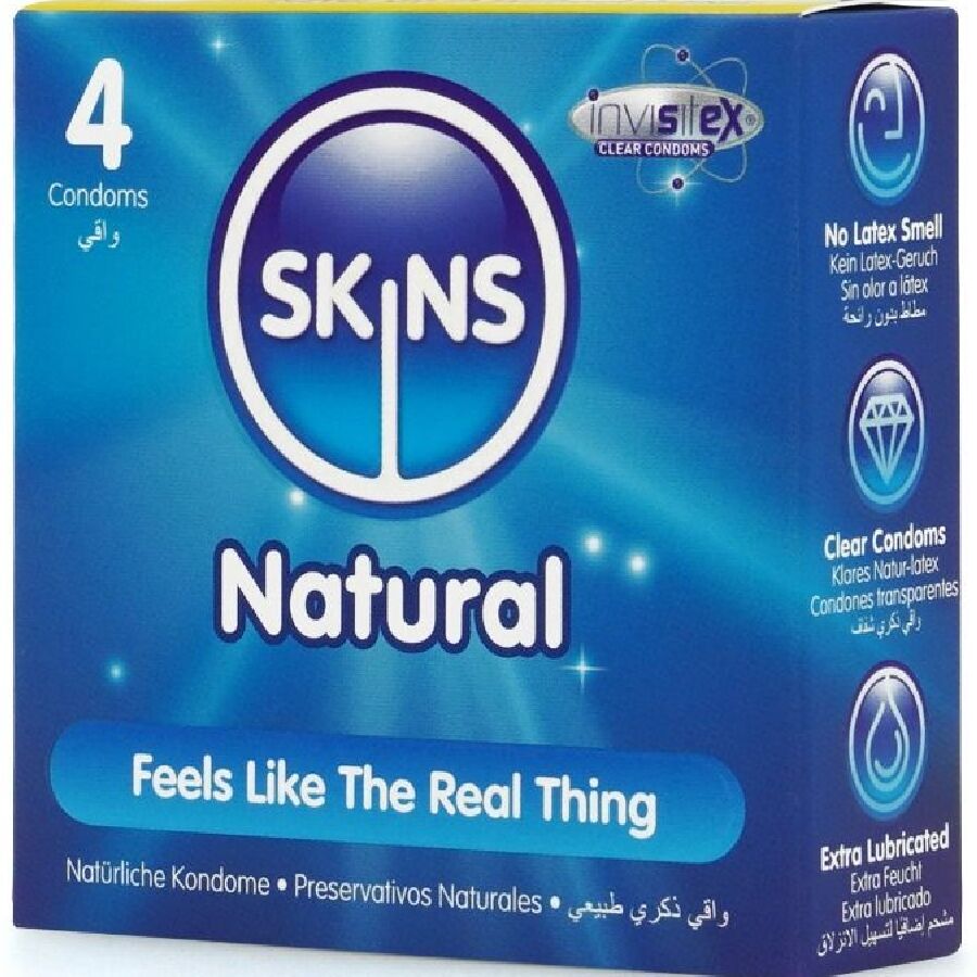 SKINS – Natürliche Premium-Kondome Packung 4