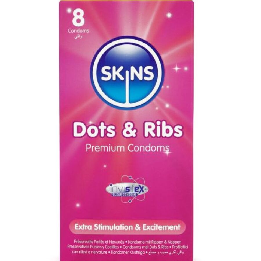 SKINS – Dots & Ribs Premium-Kondome Packung 8