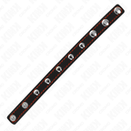 KINK - PENISRING AUS LEDER MIT DRUCKVERSCHLUSS ROT FUTTER 21 X 1,5 CM