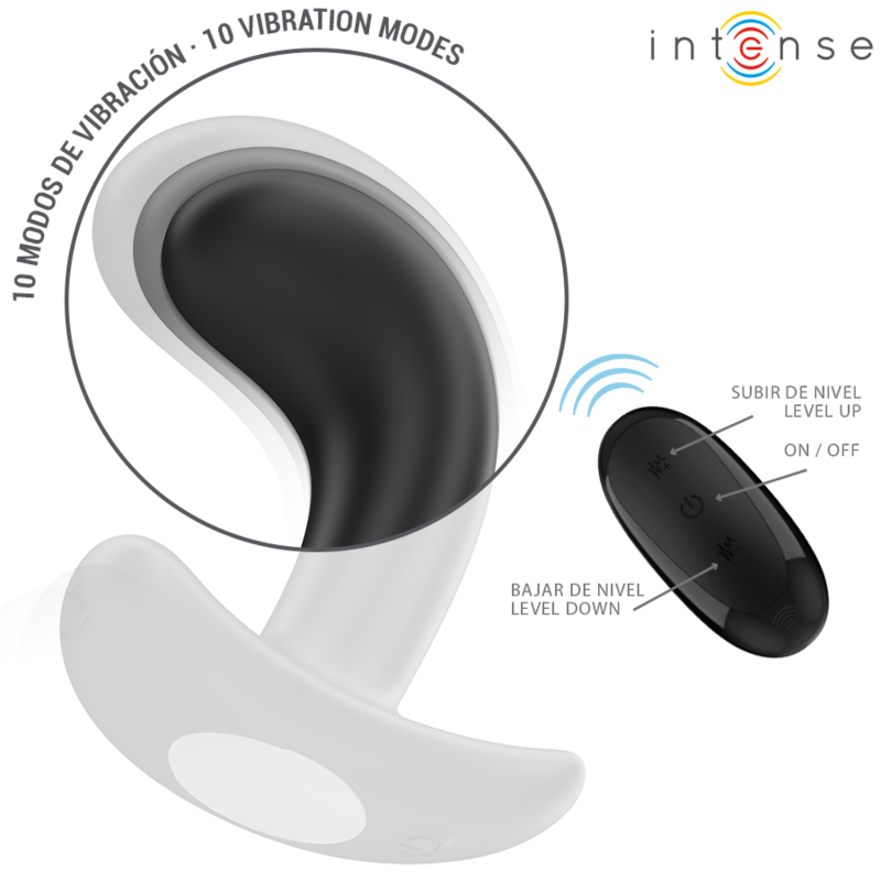 INTENSE - Chandler Analplug, 10 Vibrationsmodi, Schwarz, mit Fernbedienung