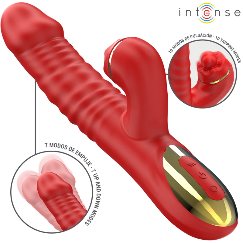INTENSE - Thalia Vibrator mit Vibrations-, Stoß- und Tapping-Funktion Rot