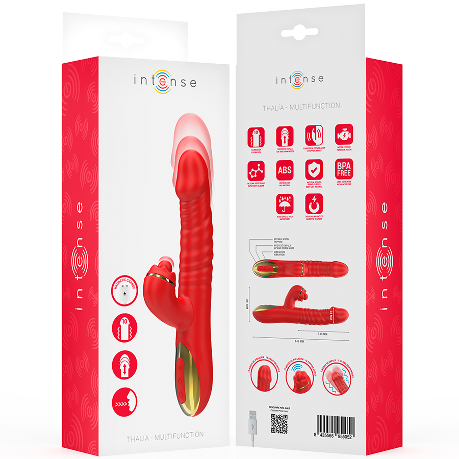 INTENSE - Thalia Vibrator mit Vibrations-, Stoß- und Tapping-Funktion Rot
