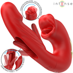 INTENSE - Nathy Doppelvibrator mit multifunktionalem Mundstimulator Rot