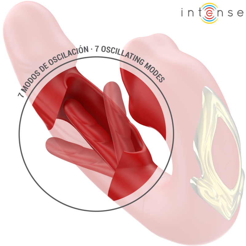 INTENSE - Nathy Doppelvibrator mit multifunktionalem Mundstimulator Rot