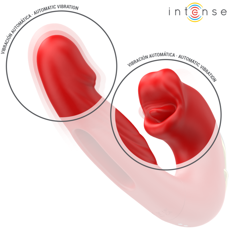 INTENSE - Nathy Doppelvibrator mit multifunktionalem Mundstimulator Rot