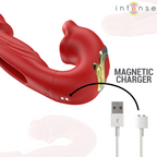 INTENSE - Nathy Doppelvibrator mit multifunktionalem Mundstimulator Rot