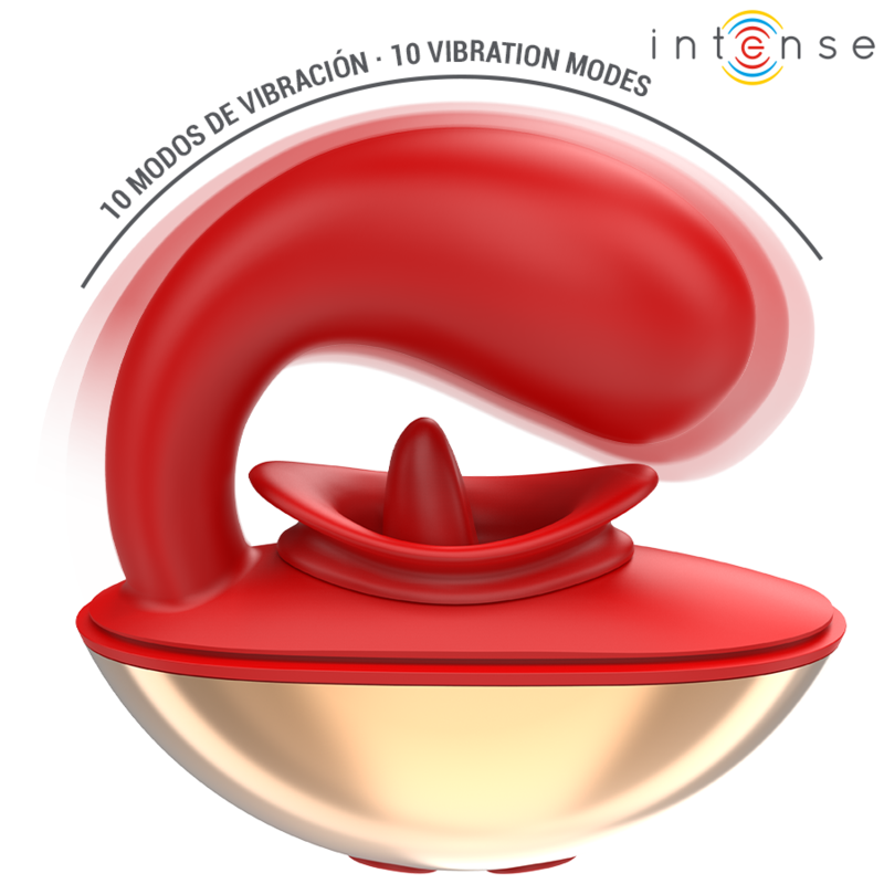 INTENSE - Mariah U-förmiger Vibrator und Stimulator, 10 Vibrationsmodi, Rot