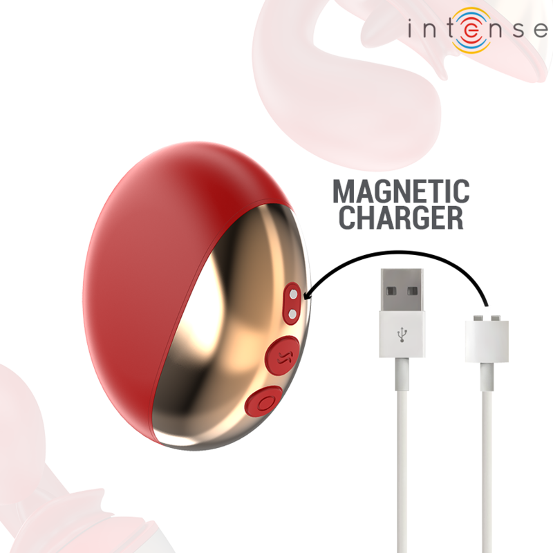 INTENSE - Mariah U-förmiger Vibrator und Stimulator, 10 Vibrationsmodi, Rot