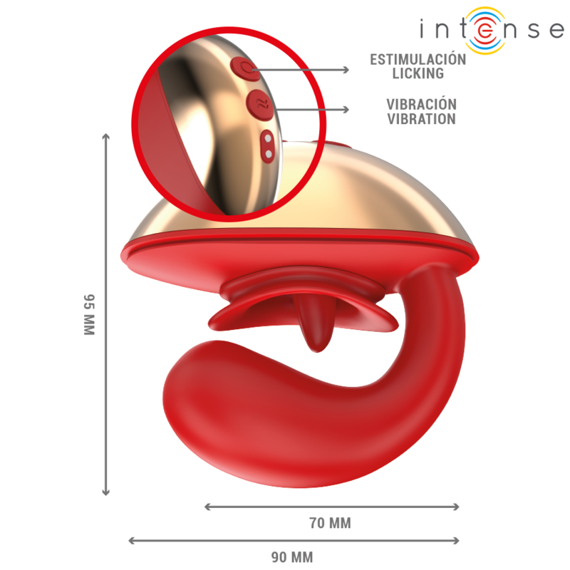 INTENSE - Mariah U-förmiger Vibrator und Stimulator, 10 Vibrationsmodi, Rot