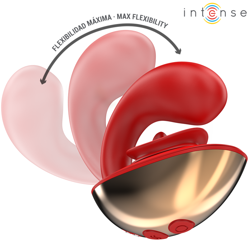 INTENSE - Mariah U-förmiger Vibrator und Stimulator, 10 Vibrationsmodi, Rot
