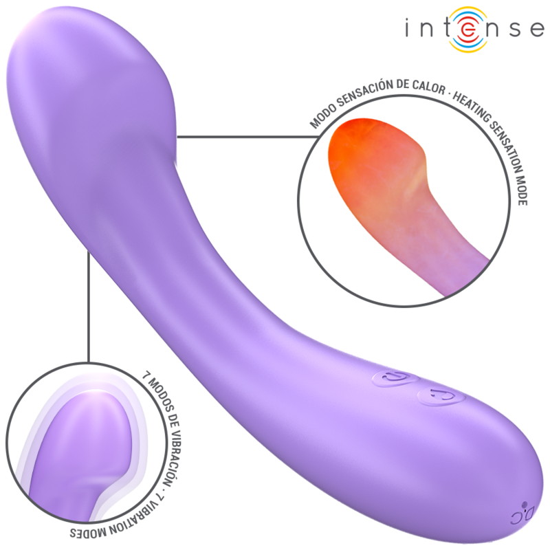 INTENSE - Becky beheizbarer Vibrator, 19 cm, 7 Vibrationsmodi, Lila