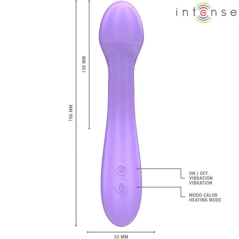 INTENSE - Becky beheizbarer Vibrator, 19 cm, 7 Vibrationsmodi, Lila