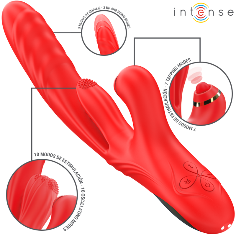 INTENSE – Rosalia 3-in-1-Multifunktionsvibrator, Rot