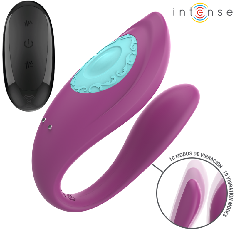 INTENSE - Annie U-förmiger Vibrator und Stimulator Lila mit Fernbedienung