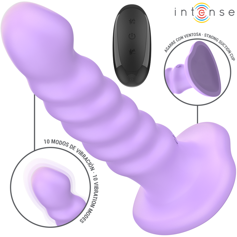INTENSE – Brenda Spiral-Vibrator mit Fernbedienung, Größe M, 10 Vibrationsmodi, Lila