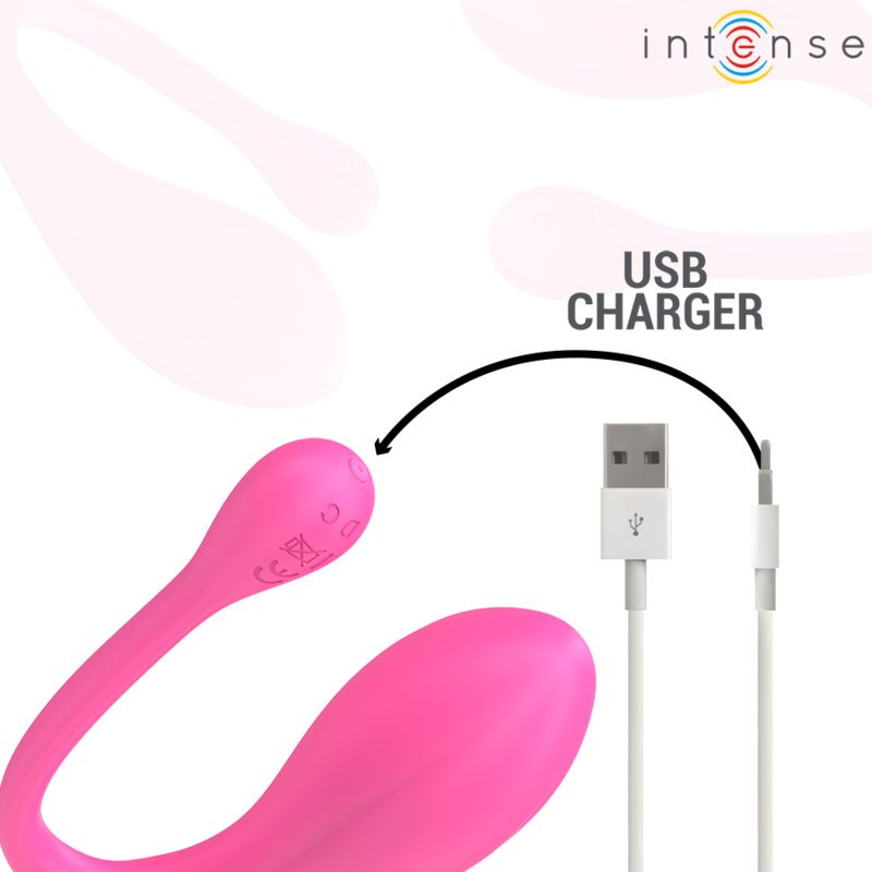 INTENSE - Janice U-Vibrator mit Doppelstimulation, 10 Vibrationsmodi, Rosa, Fernbedienung